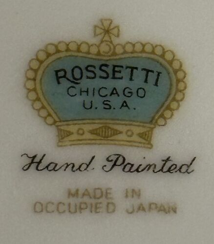 Placa reticulada vintage pintada a mano de Japón ocupada ocupada pintada a mano ROSSETTI Chicago flores - Imagen 4 de 4