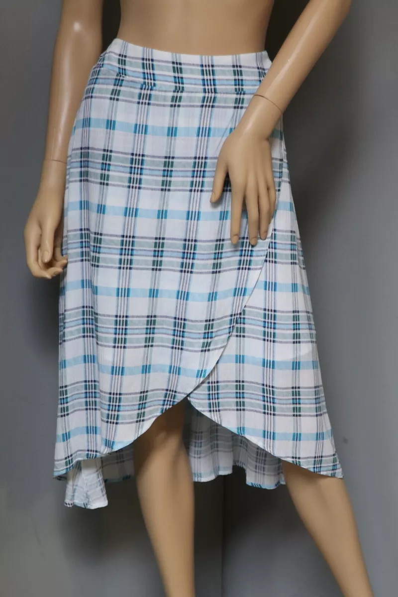 Womens plaid top pull on skirt