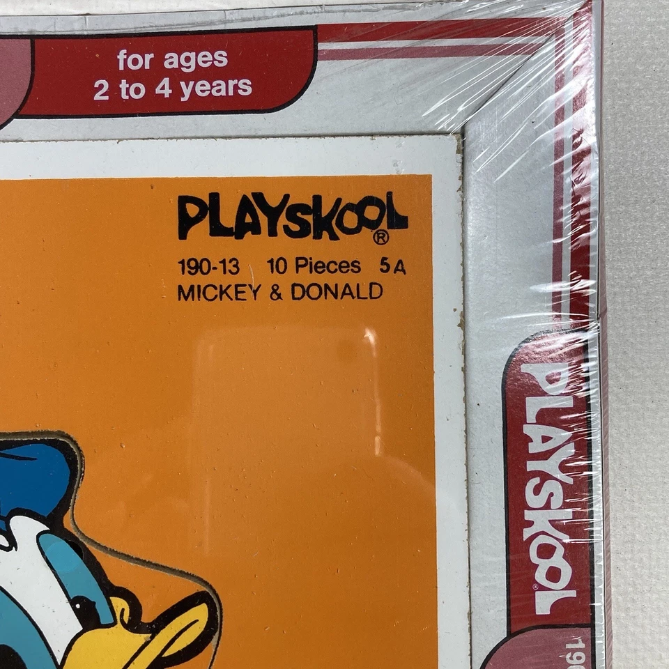 Vintage Playskool Wooden Puzzle Mickey Donald Disney Woodboard USA Sealed 1980s - Image 4 of 4