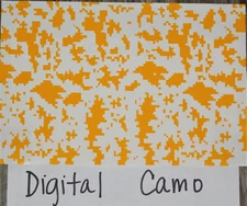 Digital Camo High Heat Vinyl Stencil 12" x 8" Unweeded
