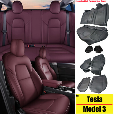 (All inclusive Custom)Car 5-Seat Covers Cushion For Tesla Model 3 2020-2023 Red