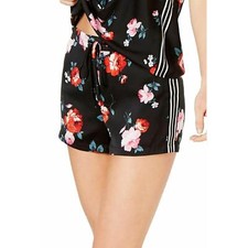 INC Satin Valentine Roses Stripe Pajama Shorts,Size: XXL