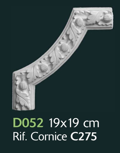 Set 4 Decori in Gesso D052 19x19cm per Pareti e Soffitti - Qualità Artigiana