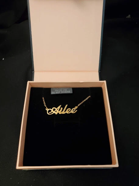 Collar My Name "Ailee" Amarillo GP Plata Esterlina Collar Cadena 14" (13097) Foto 2 de 4