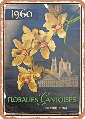 METAL SIGN - 1960 Floralies Gantoises Vintage Ad
