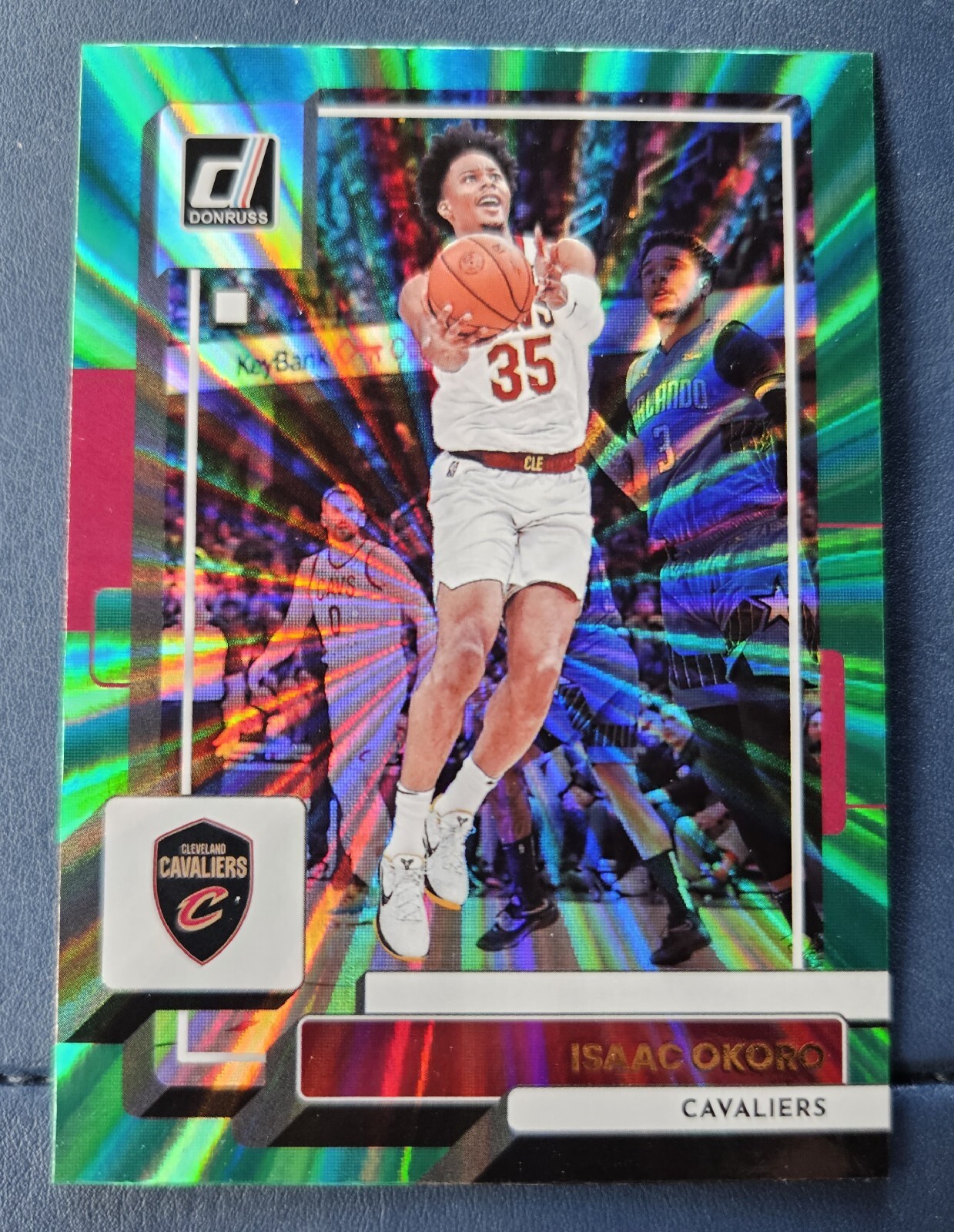 ISAAC OKORO 2022-23 Donruss - Holo Laser Green #39 Cavaliers All-Rookie