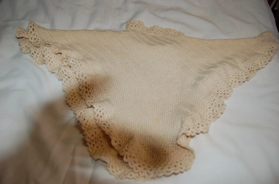 Poncho de alpaca crema crochet capa niñas (4-7 años) Foto 3 de 4