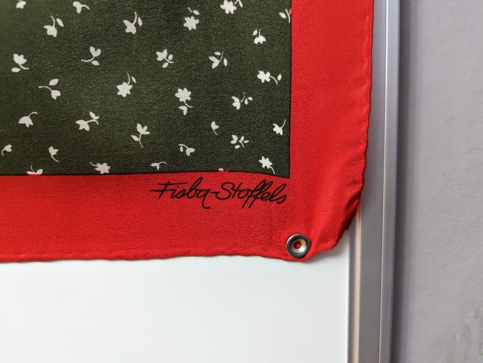 Foulard Fisba Stoffels Authentique En Soie 100% - Motif Floral Vintage, Multicolore