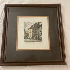 HAND COLORED & SIGNED ETCHING by HERTA CZOERNIG-JOS. HAYDN MICHAELERPLATZ VIENNA