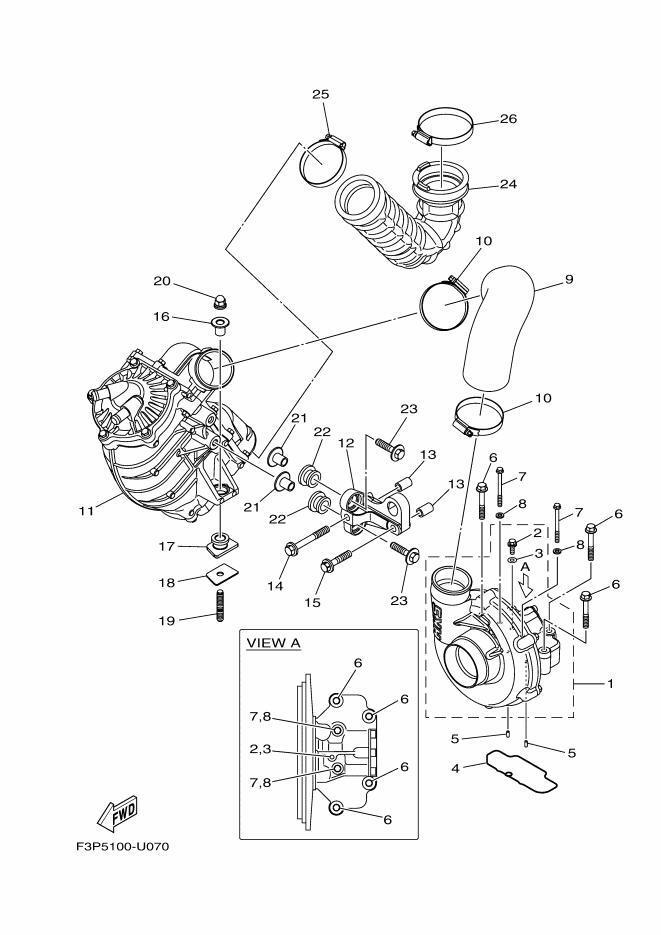 YAMAHA 2019 FXCruiserSVHO AIR COOLER ASSY. Used [X2304-37 YAMAHA 2019 FXCruiserSVHO AIR COOLER ASSY. Used [X2304-37