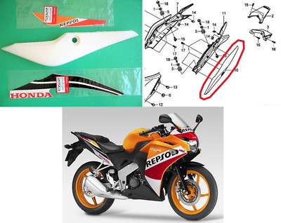 Honda CBR125 R Fairing REPSOL Rear Left Seat STICKERS 2011 - Main Image