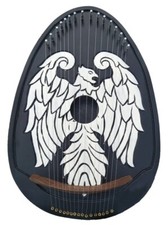 Rosewood Black Lyre Harp 16 Metal Strings White Eagle Design/Rosewood Lyre Harp
