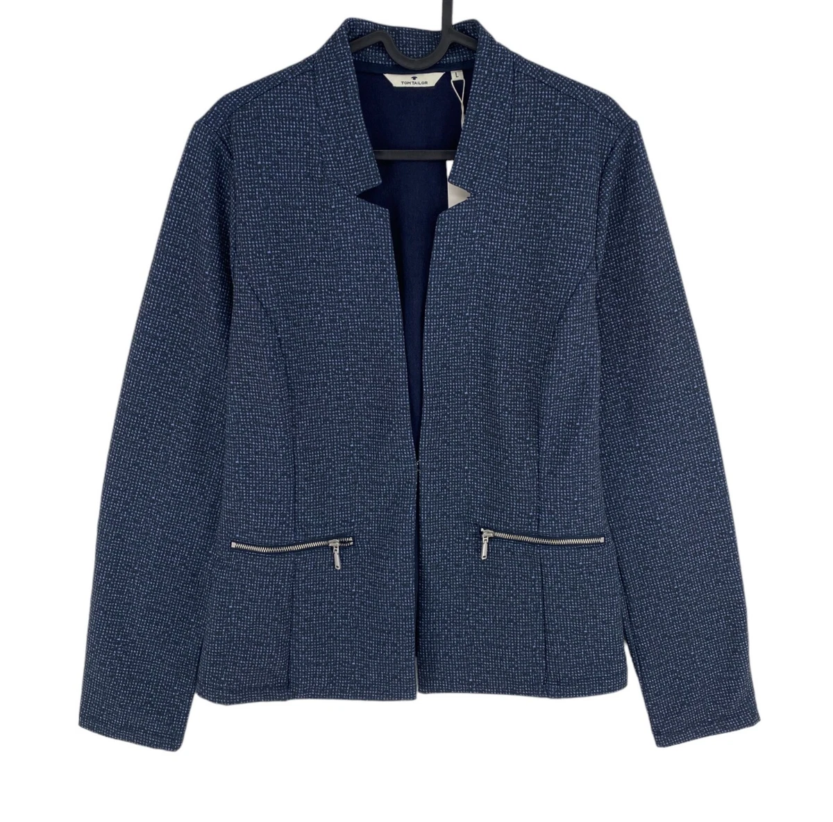 Giacca Blazer Tom Tailor In Bouclé, Regular Fit | Tessuto Strutturato, Bottoni E Tasche Con Patta, Maniche Lunghe, Girocollo, Taglie M-3XL, Sostenibile