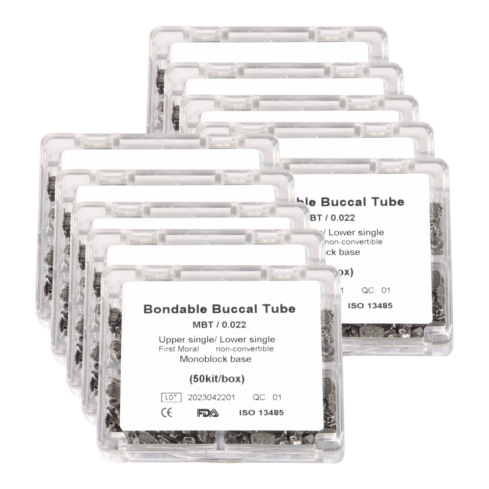 Tubo bucal dental 1-10 cajas 1er molar adherible no convertible MBT 022 monobloque Foto 2 de 2
