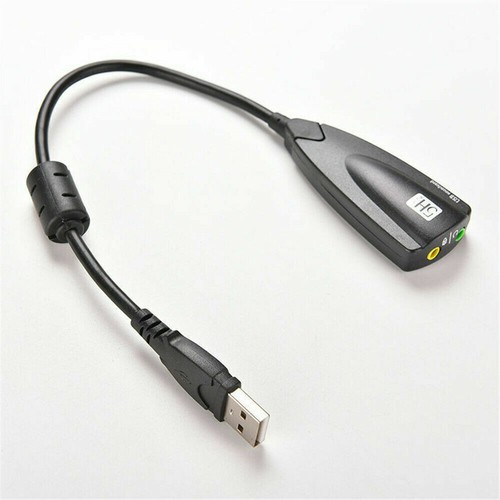 USB To 3.5mm Mic/Headphone Jack Stereo Headset Audio Adapter 7.1 Sound Card New - Picture 2 of 10
