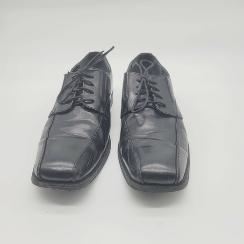 ALFANI Mens Dress Shoes - Proud Bike Toe Leather Black Oxfords Lace-up Sz 11 M - 第 3/9 張圖片