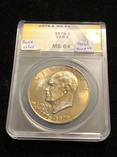 1976 Type 1 MS64 Eisenhower Dollar *Rare Deep Gold Toning* (1975 Strike) P.Q. - 第 6/7 張圖片