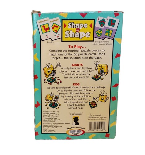 Binary Arts SHAPE TO SHAPE Creative Pattern Puzzle 14 Pieces 60 Patterns NIB - Picture 3 of 3