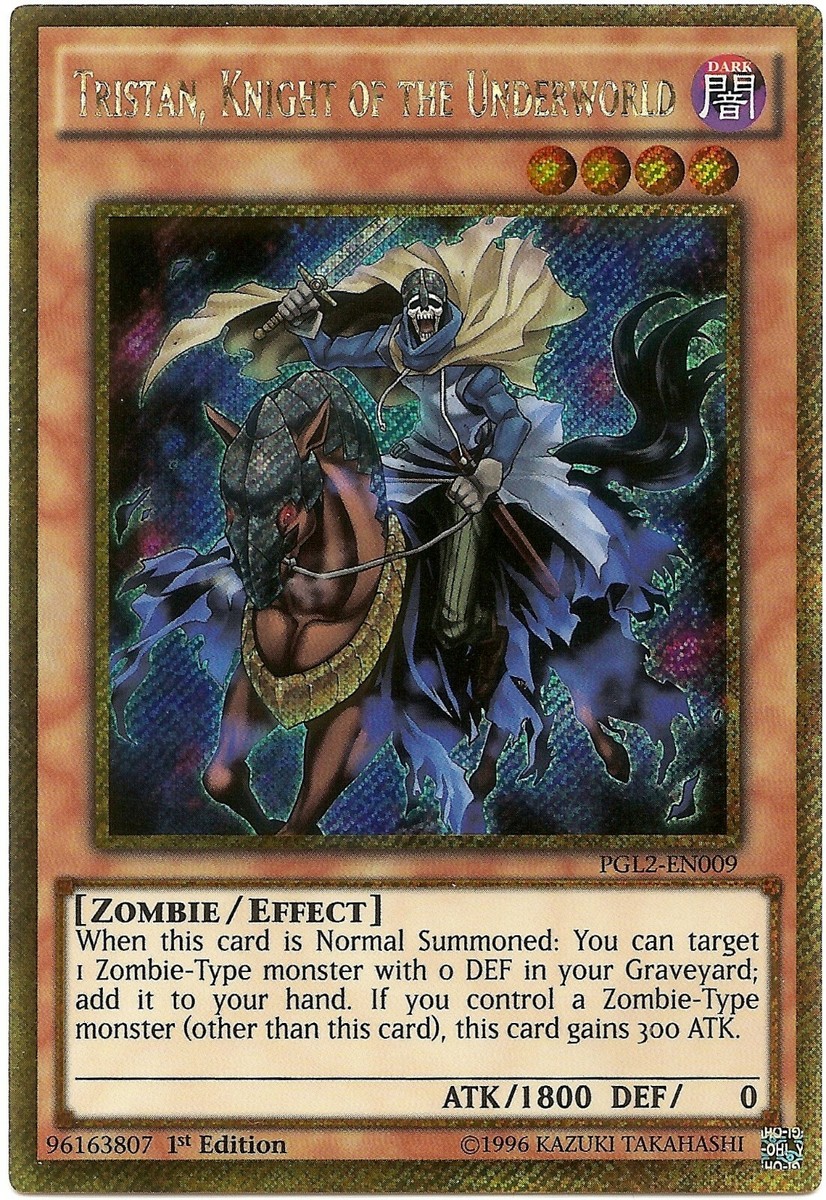 遊戯王 カルテシア スリーブ ニューロン 公式 Tristan, Knight of the Underworld PGL2-EN009 Gold Secret