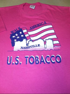 Vintage Single Stitch Walk America Nashville US Tobacco Shirt Large Funny  irony