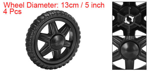 4pcs Shopping Cart Wheels Replacement 5 Inch Rubber Foaming Trolley Wheel Black - Picture 2 of 7