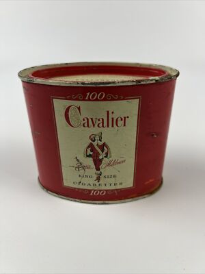 Vintage Cavalier King Size Cigarettes 100 Count Metal Tin