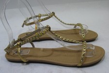 new Gold Summer ANKLE strap Sandal WOMEN  6.5
