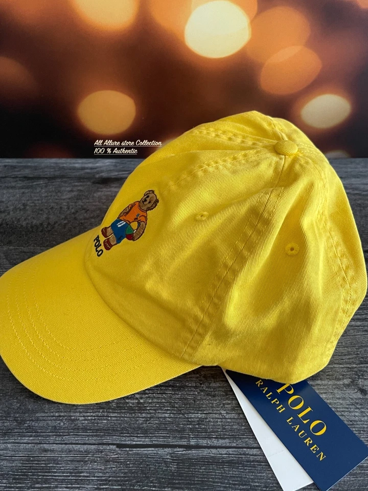 🐻Chapéu Polo Ralph Lauren Polo Bear Masculino Chino Ajustável Boné Bola Amarelo🐻 - Imagem 4 de 4
