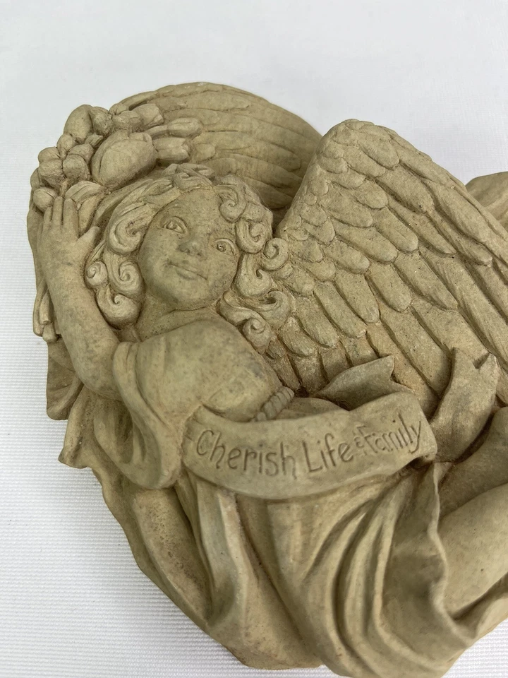 Placa de ángel George Carruth Studio CHERISH LIFE AND FAMILY EXCELENTE ESTADO  Foto 2 de 4