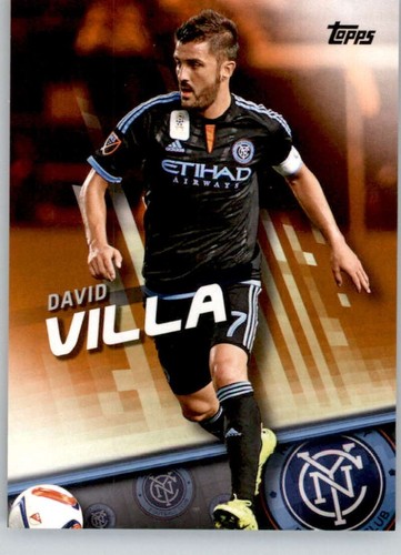 David Villa [Autograph Orange] #100 2016 Topps MLS card
