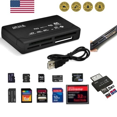 USB 2.0 All in One PC Memory Card Reader Adapter and Write Plug OSX Windows C...