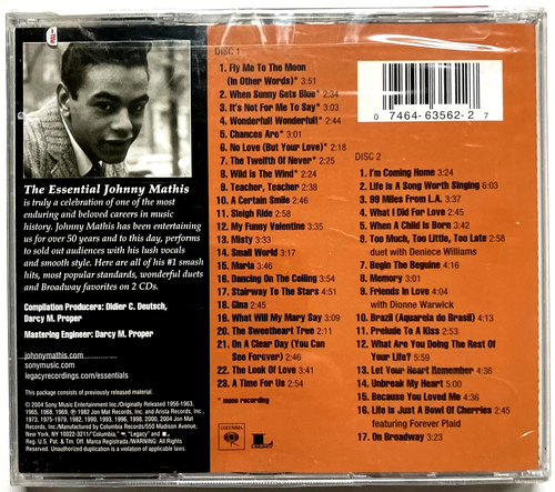 The Essential Johnny Mathis 2 CD Set NEW SEALED Columbia C2K 63562, 40 Songs - Picture 2 of 2