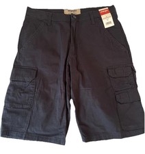 Wrangler Men's Relaxed Fit Cargo Shorts Black Size 32 Cotton 10" Inseam