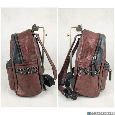 MCM Metallic Visetos Side Stud Stark Leather Backpack  display picture 3