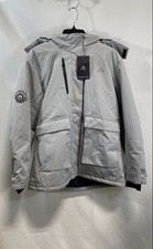 Moerdeng Women's Waterproof Ski Jacket Gray Fleece Lined Hooded Coat XL NWT