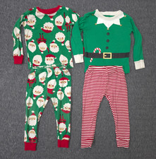 Carter's Baby 24M Christmas Pajamas Lot 2 Sets 4pc Santa Elf 100 Cotton