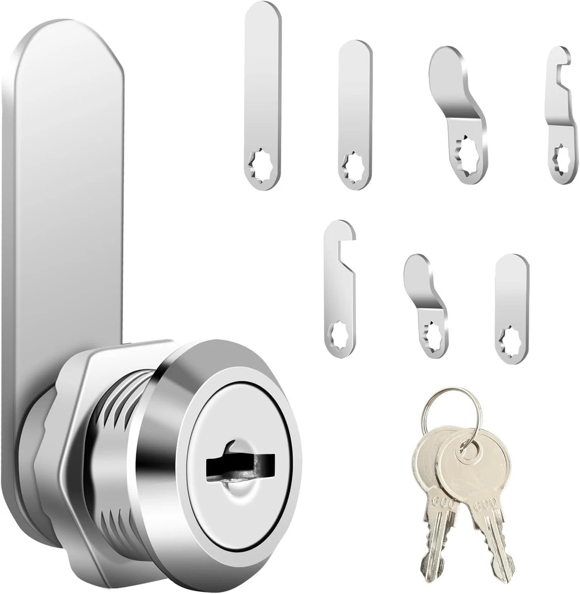 Basicon - Set di 2 lucchetti in acciaio inox per lucchetto, con 1 lucchetto per porte, finestre, armadi, argento