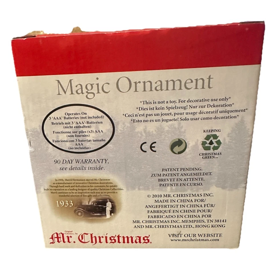 Adorno Mágico Mr. Christmas Espejo Iluminado Papá Noel 2010 Nuevo En Caja Foto 2 de 4