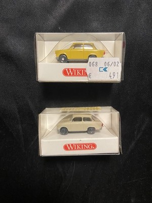 2 Vintage Wiking Cars - Trabant 601 S - Yellow and Beige