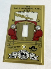 AACA National Fall Meet  Hershey PA 1992 Brass Antique Car Light Switch Cover