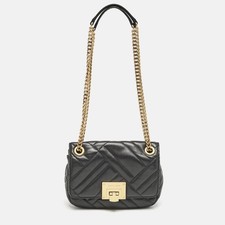 Borsa a tracolla Michael Kors in pelle trapuntata nera con patta Vivianne