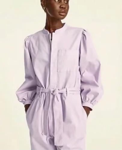Mono chino manga abullonada J.Crew lila talla 4 mono utilitario - Imagen 2 de 11