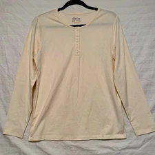Denim & Co. XS  Cream Color Long sleeves Knit Top Great for Layering