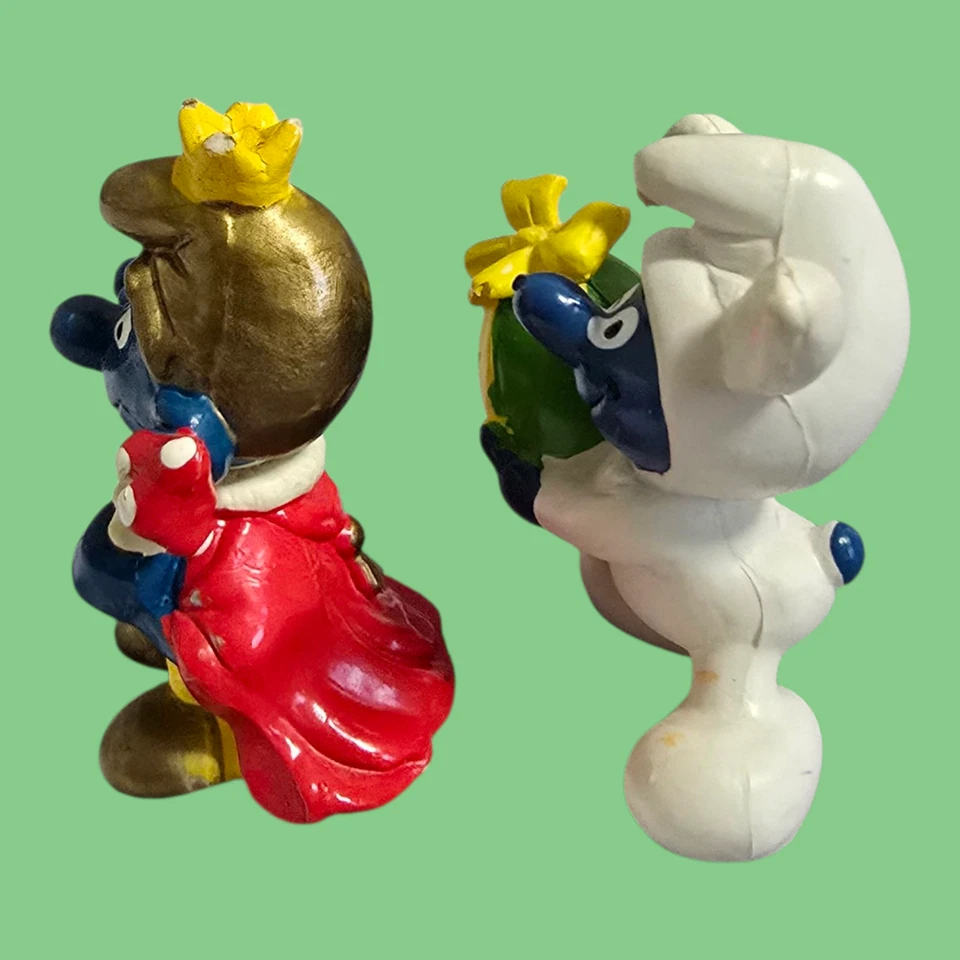 Lote De Colección De 4 Figuras De Los Pitufos Años 70 80 Scheich Peyo Emperador, Enfermera, Conejo Foto 3 de 4