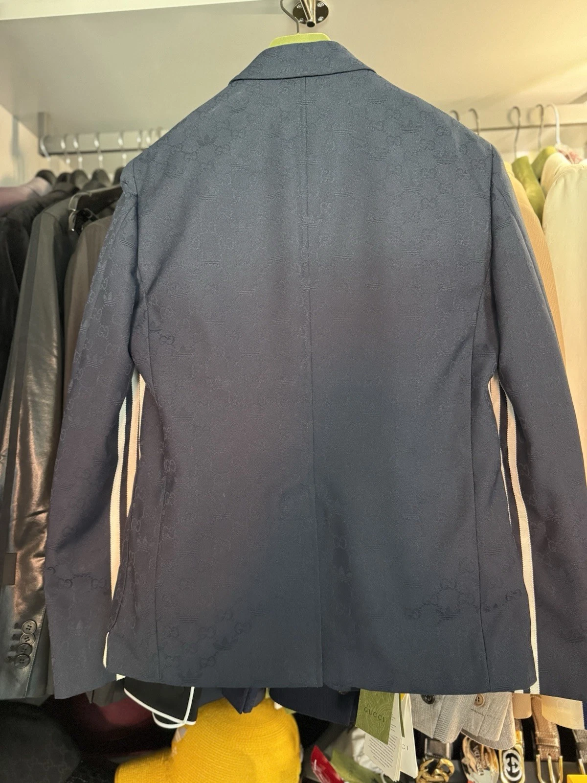 Giacca formale Gucci x Adidas GG Trifoglio Jacquard.