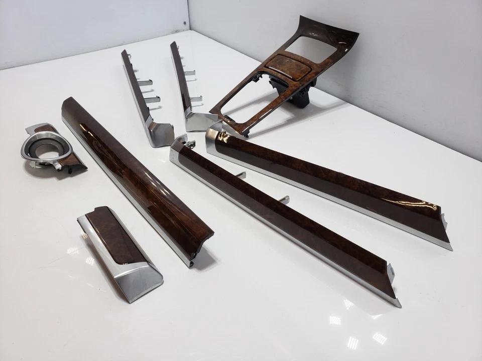 ✅ 11-14 OEM Porsche Cayenne 958 puerta de tablero delantero consola central juego de molduras de madera* Foto 3 de 4