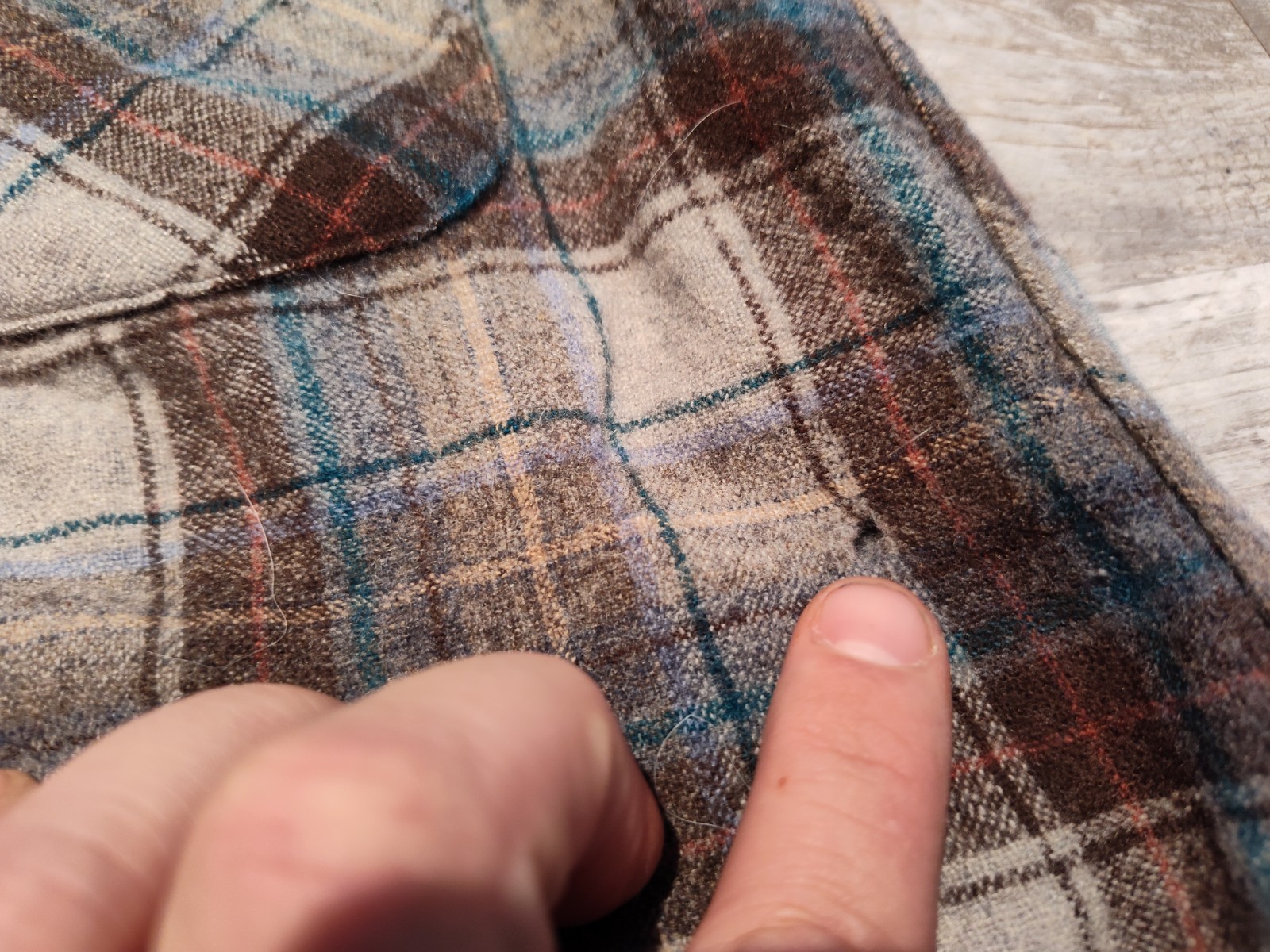 Vintage Pendleton Plaid Button Up Wool Leather Bo… - image 6