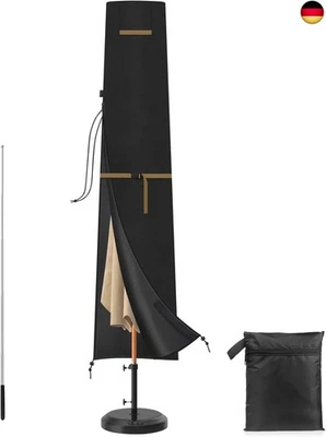 VANSHEIM Schutzhülle für Sonnenschirme bis 300 cm und 400 cm Ø Schirmabdeckung W