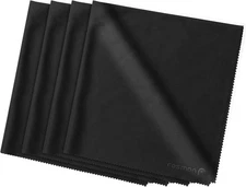 Fosmon Microfiber Cleaning Cloths (4 Pack), 16 x 16 4 pack (16 x 16), Black 