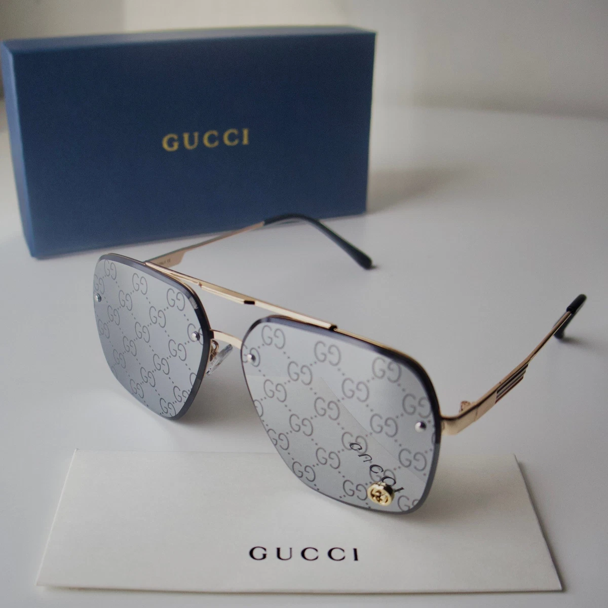 Gucci Wellington Sunglasses Silver Gucci Monogram Round Sunglasses | Neiman Marcus main image 3